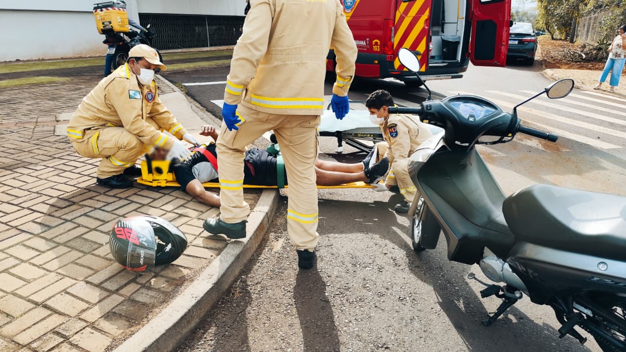Acidente no Bairro São Cristóvão deixa motociclista ferido