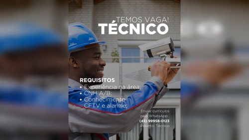 Empresa de Cascavel abre vaga para técnico em CFTV e alarmes
