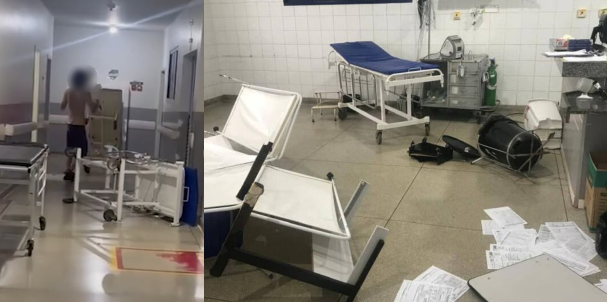 Homem aterroriza UPA, causa "quebra-quebra" e deixa mulher ferida; Veja o vídeo