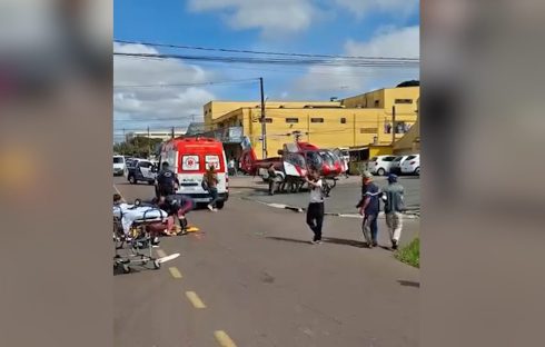 Idosa de 90 anos é socorrida de helicóptero após ser atropelada na CIC