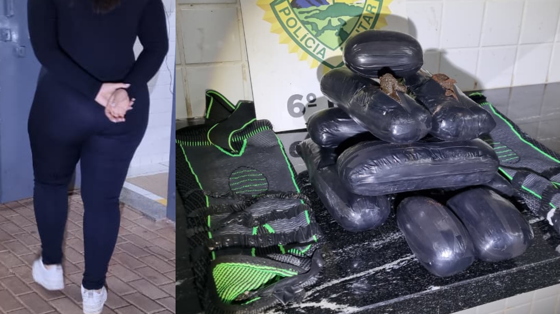 Jovem é flagrada com 3,5 kg de haxixe preso ao corpo em ônibus de linha em Cascavel