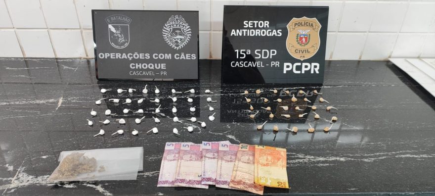 Casal é preso com drogas enterradas no quintal após ação policial na Região Norte de Cascavel