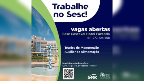 Oportunidades no Sesc Hotel Fazenda com ótimos benefícios