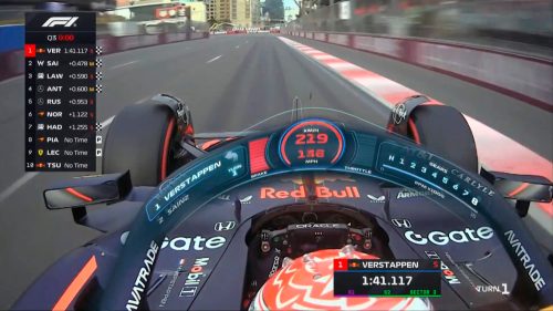 F1: Verstappen ‘toma’ pole de Sainz para GP do Azerbaijão em treino caótico Imagem referente a F1: Verstappen ‘toma’ pole de Sainz para GP do Azerbaijão em treino caótico