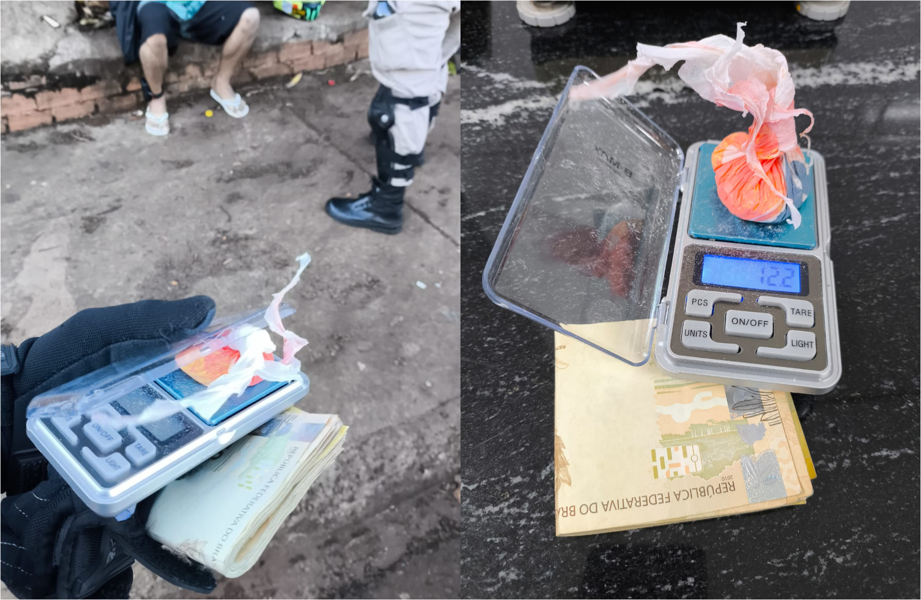 Motociclista é preso com drogas, dinheiro e balança de precisão em Cascavel