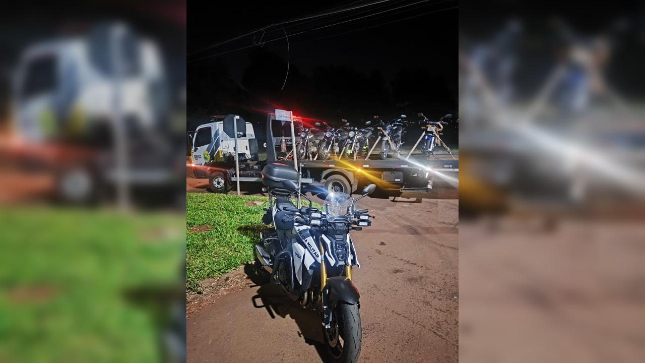 PM apreende cinco motos e emite 60 autos de infração em operação de trânsito em Cascavel