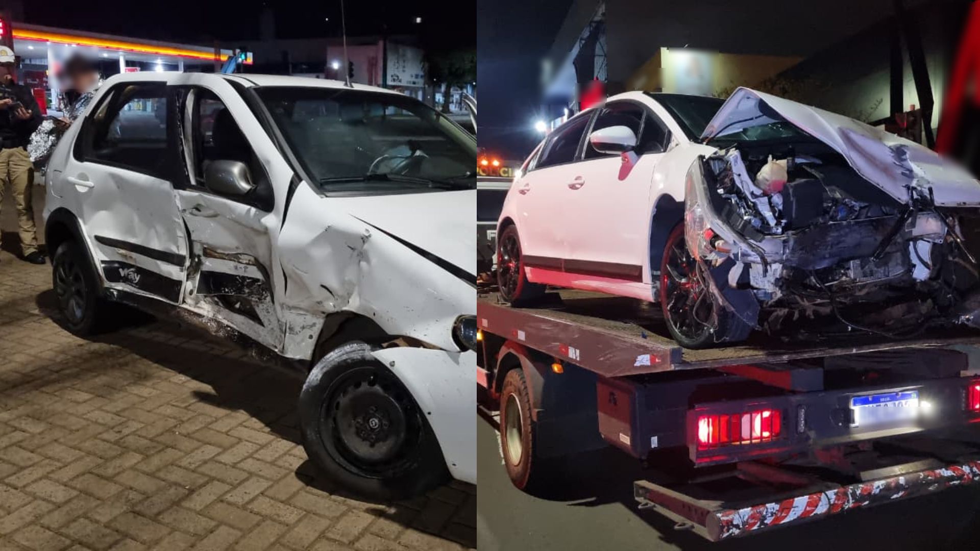 Motorista foge após forte batida no centro e tem carro apreendido; outro condutor foi atendido pelo Siate