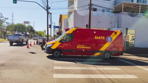 Motociclista fica ferido em acidente no Bairro São Cristóvão Imagem referente a Motociclista fica ferido em acidente no Bairro São Cristóvão