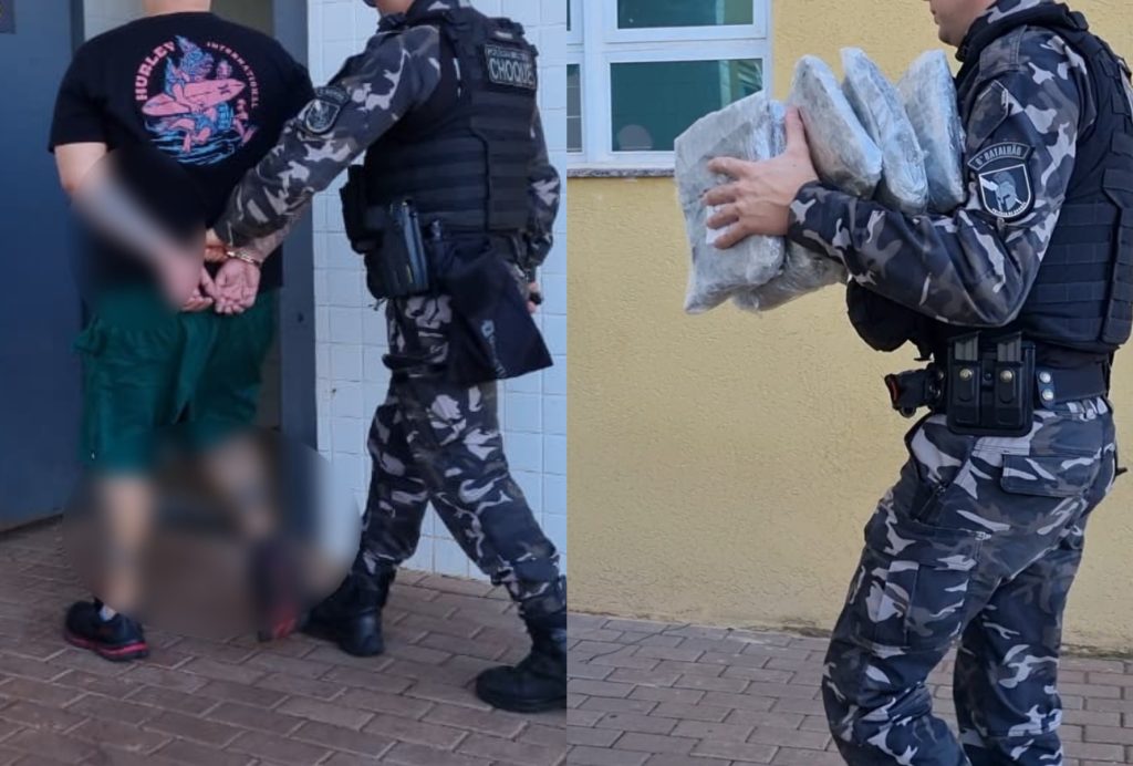 Homem e mulher são presos com maconha em Cascavel Homem e mulher são presos com maconha em Cascavel