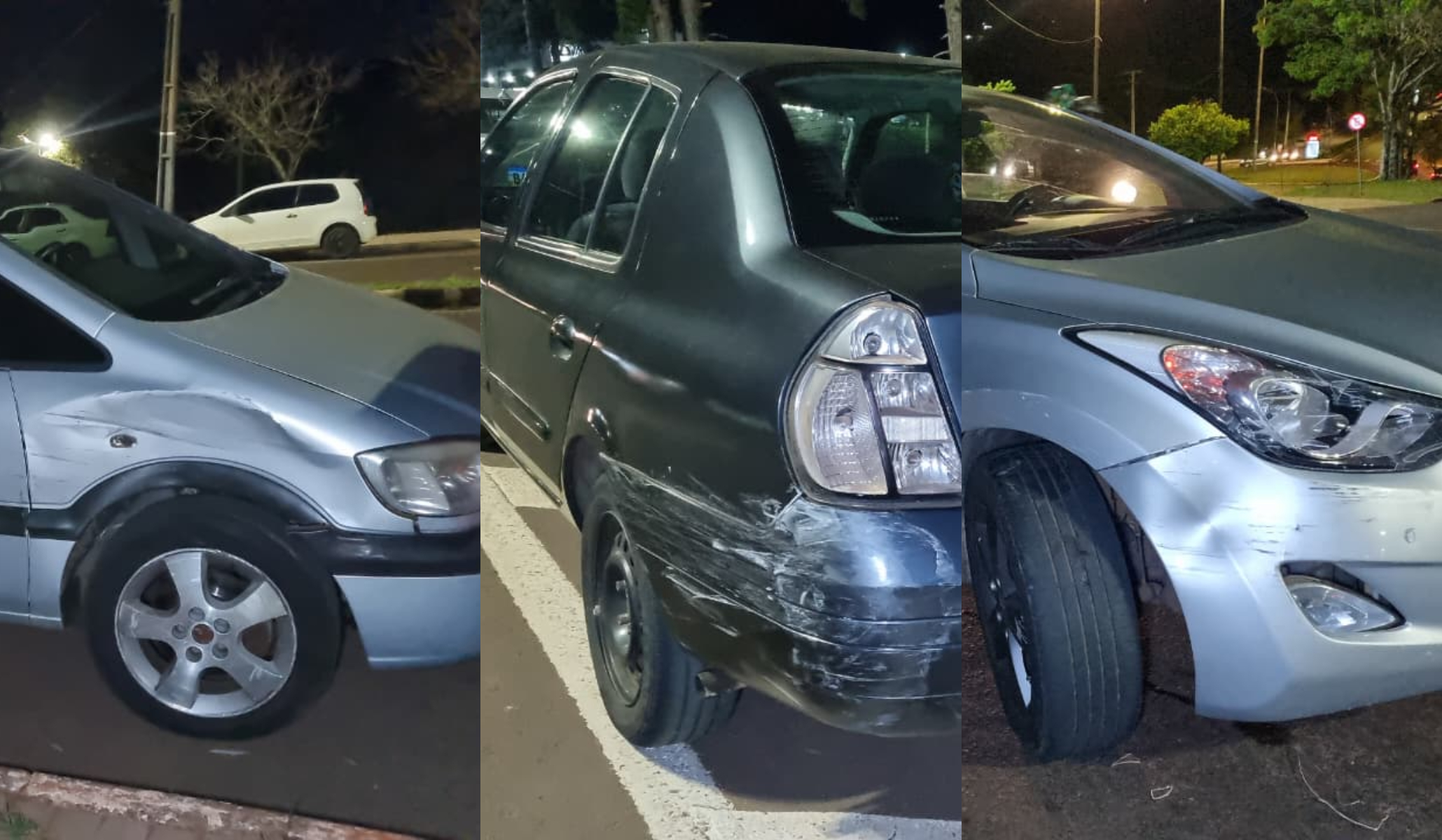 Clio desce desgovernado e bate em dois carros na Avenida Rocha Pombo Clio desce desgovernado e bate em dois carros na Avenida Rocha Pombo