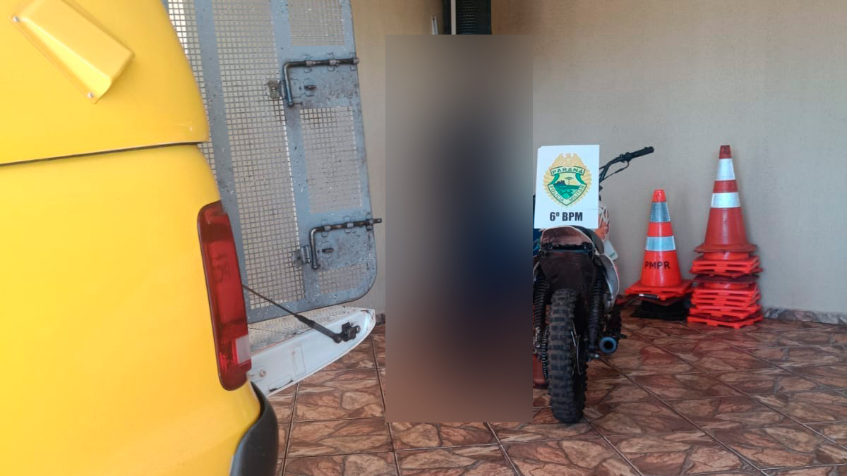 Homem é preso em Três Barras do Paraná por dirigir moto adulterada e sob efeito de drogas