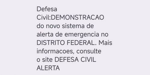 Imagem referente a Defesa Civil testa aviso de desastre via celular no DF, GO, MS e MT