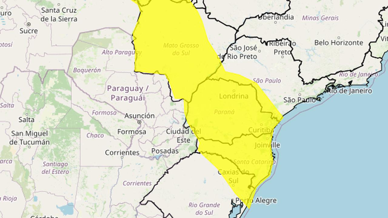 Cascavel está sob alerta de tempestade com risco de granizo e ventania