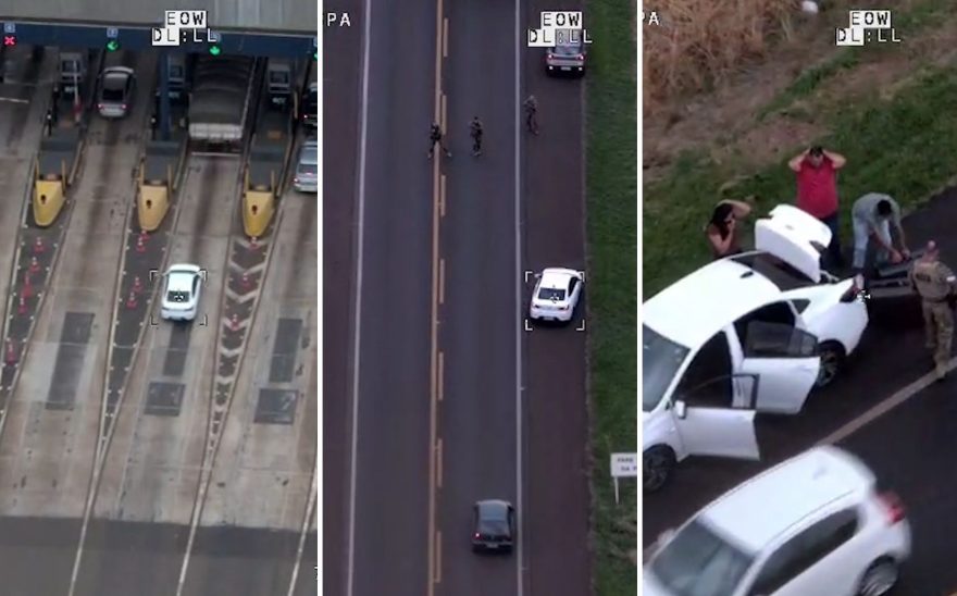 Vídeo mostra interceptação da PM a veículo com cigarros na BR-277