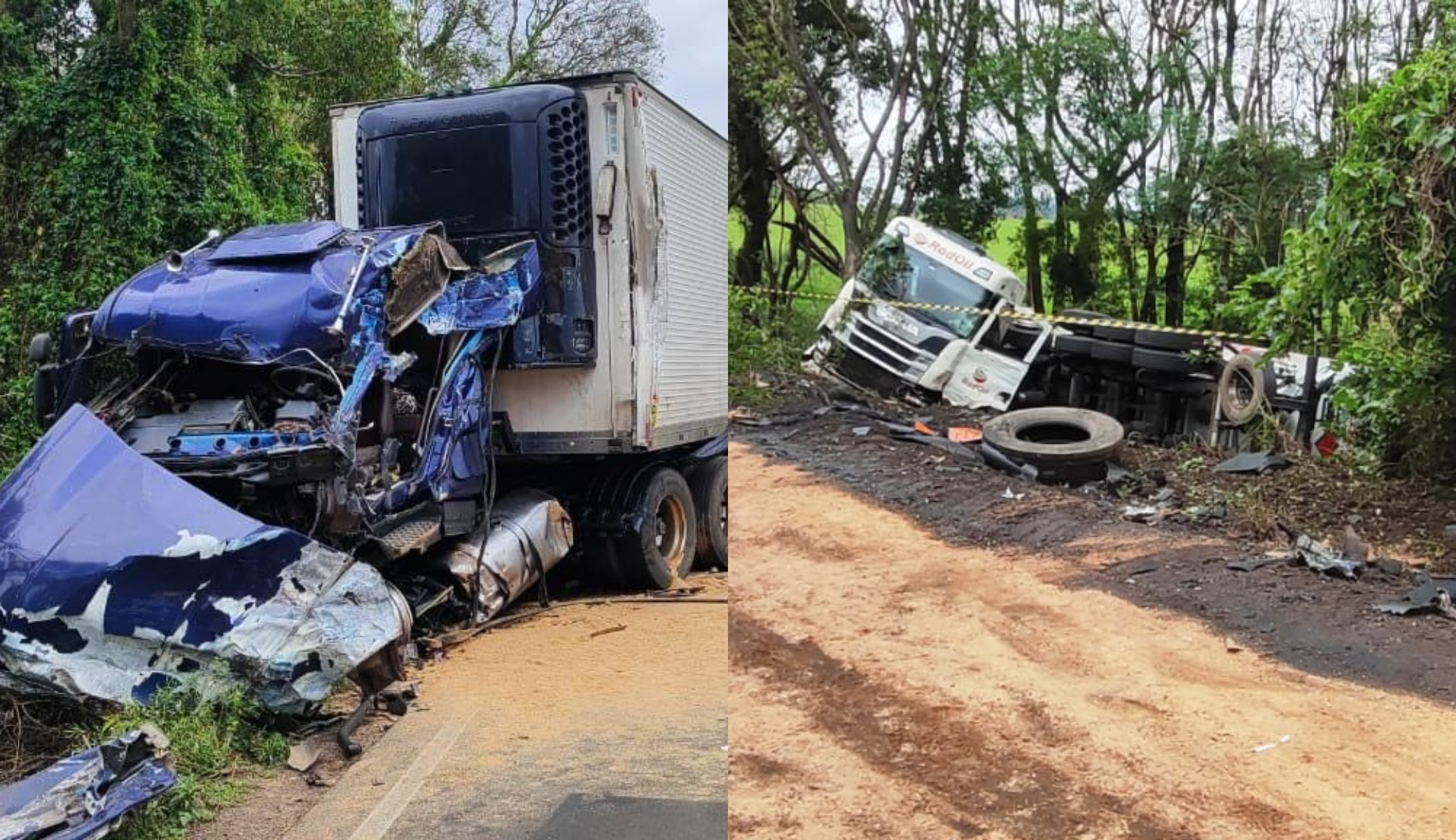 Grave acidente entre carretas na SC-157 mobiliza grande aparato de resgate em Coronel Freitas Grave acidente entre carretas na SC-157 mobiliza grande aparato de resgate em Coronel Freitas