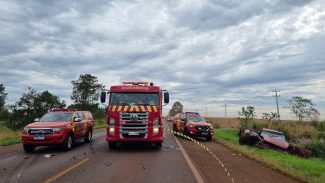 Grave acidente de trânsito entre Cascavel e Corbélia deixa BR-369 totalmente interditada