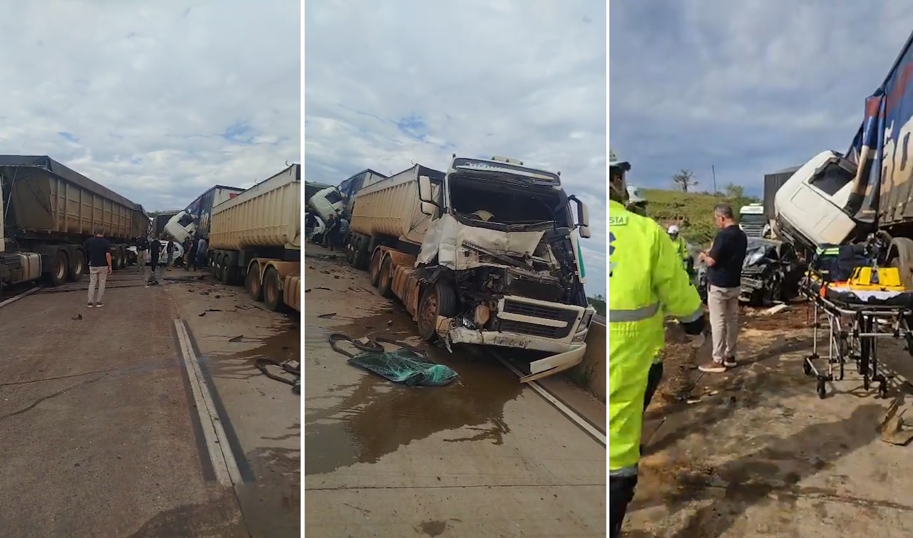 Morte é confirmada em gravíssima colisão com quatro caminhões e dois carros na BR-163 Morte é confirmada em gravíssima colisão com quatro caminhões e dois carros na BR-163
