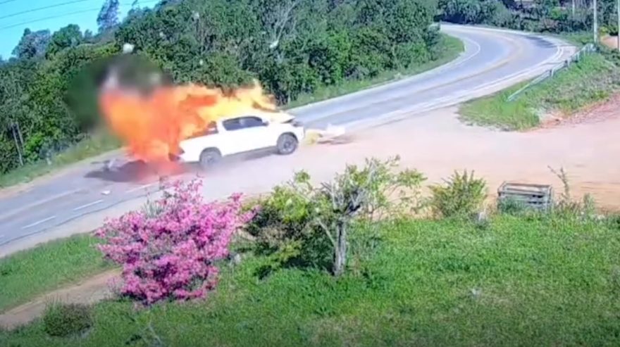 Casal morre em violenta colisão entre moto e caminhonete na RS-350, em Chuvisca