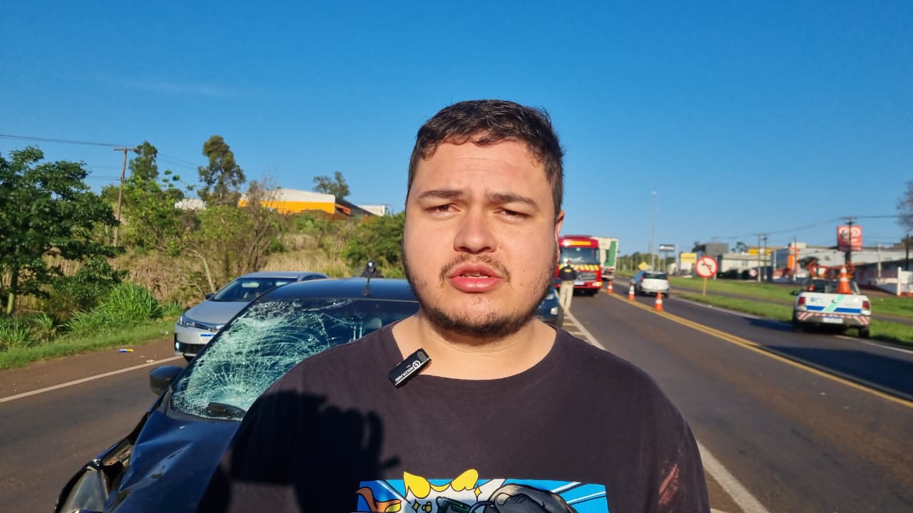 Motorista que atropelou homem na BR-277 fala sobre acidente: "Ele se enfiou na frente do carro, do nada"