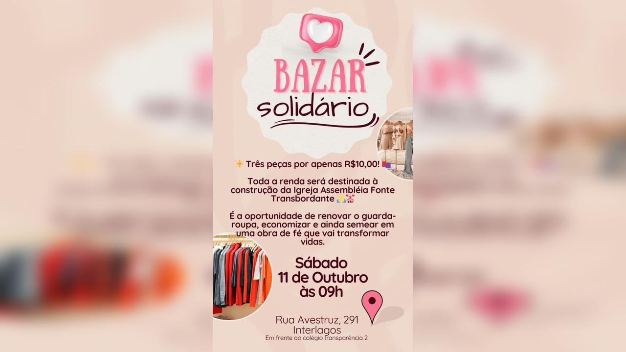Bazar Solidário oferece roupas a preços simbólicos neste sábado em Interlagos