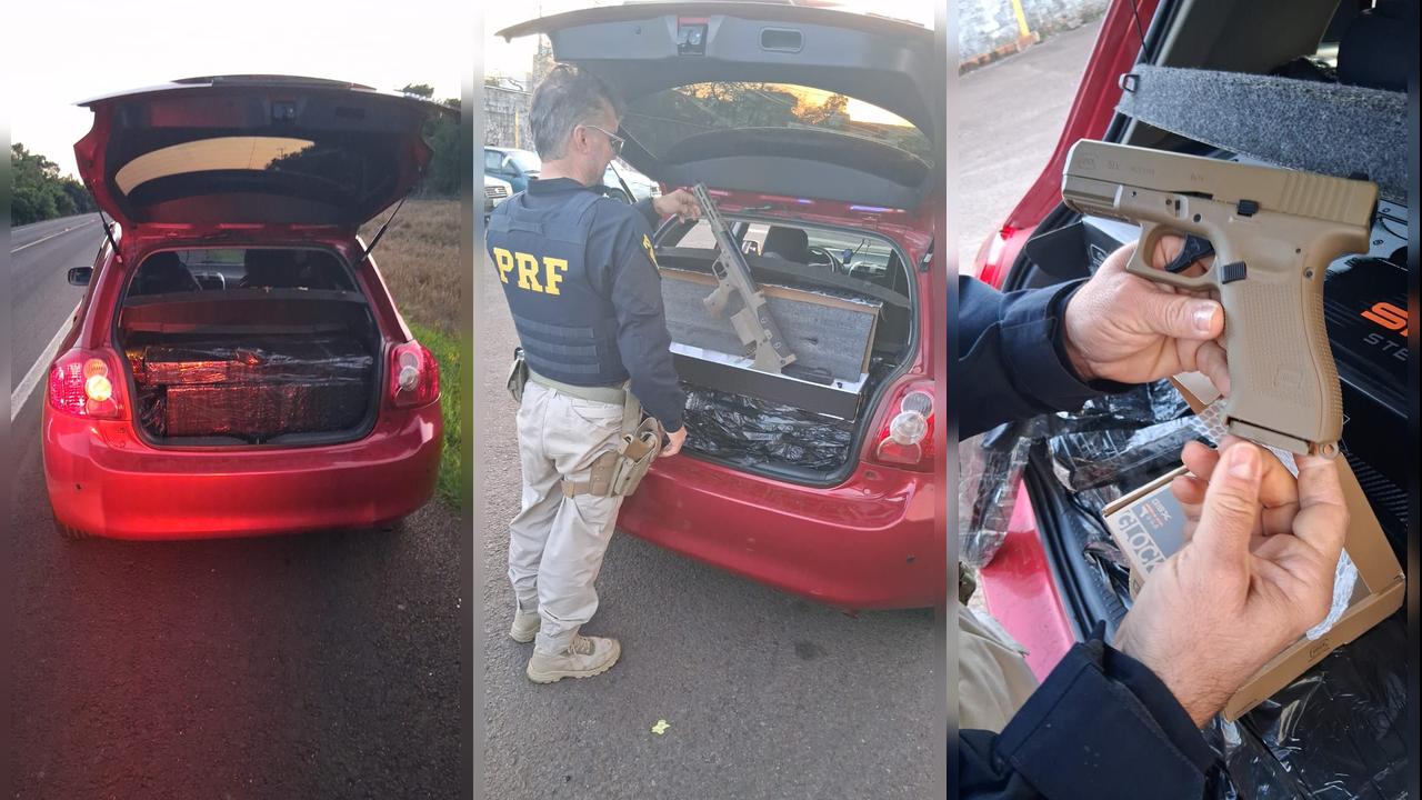 PRF apreende armas de Airsoft sem nota fiscal em Cascavel