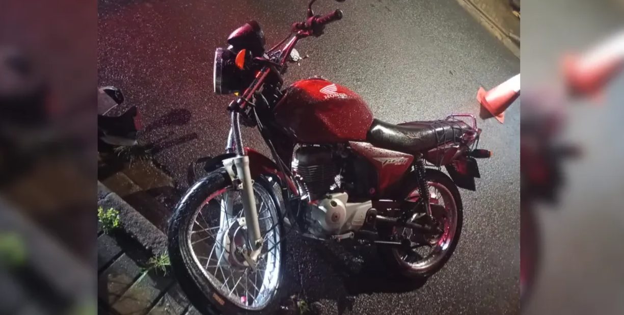 Acidente entre moto e caminhão deixa motociclista ferido em Ponta Grossa