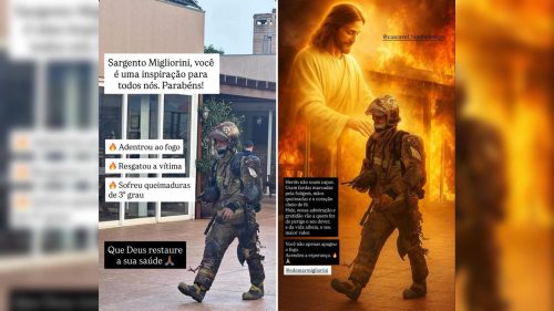 “Adentrou no fogo, resgatou a vítima e sofreu queimaduras de 3º grau”, colegas transmitem mensagem ao Sargento Migliorini Imagem referente a “Adentrou no fogo, resgatou a vítima e sofreu queimaduras de 3º grau”, colegas transmitem mensagem ao Sargento Migliorini