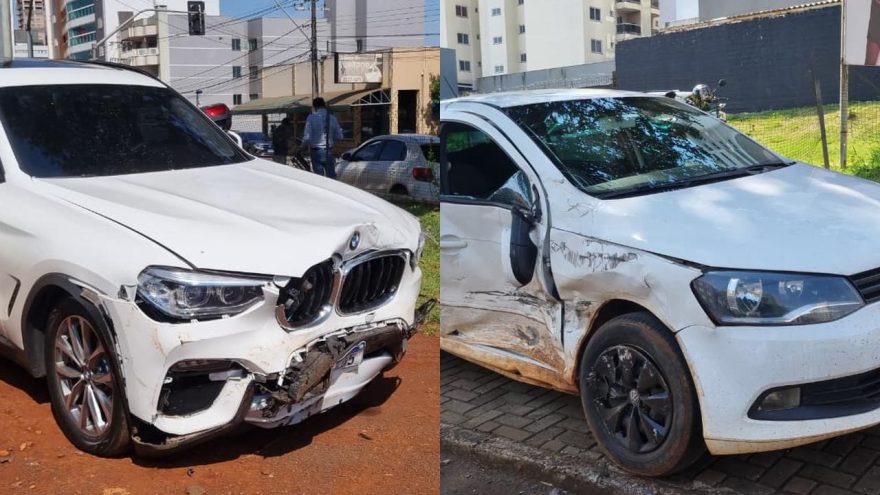 BMW e Gol se envolvem em acidente com vítima no Centro de Cascavel