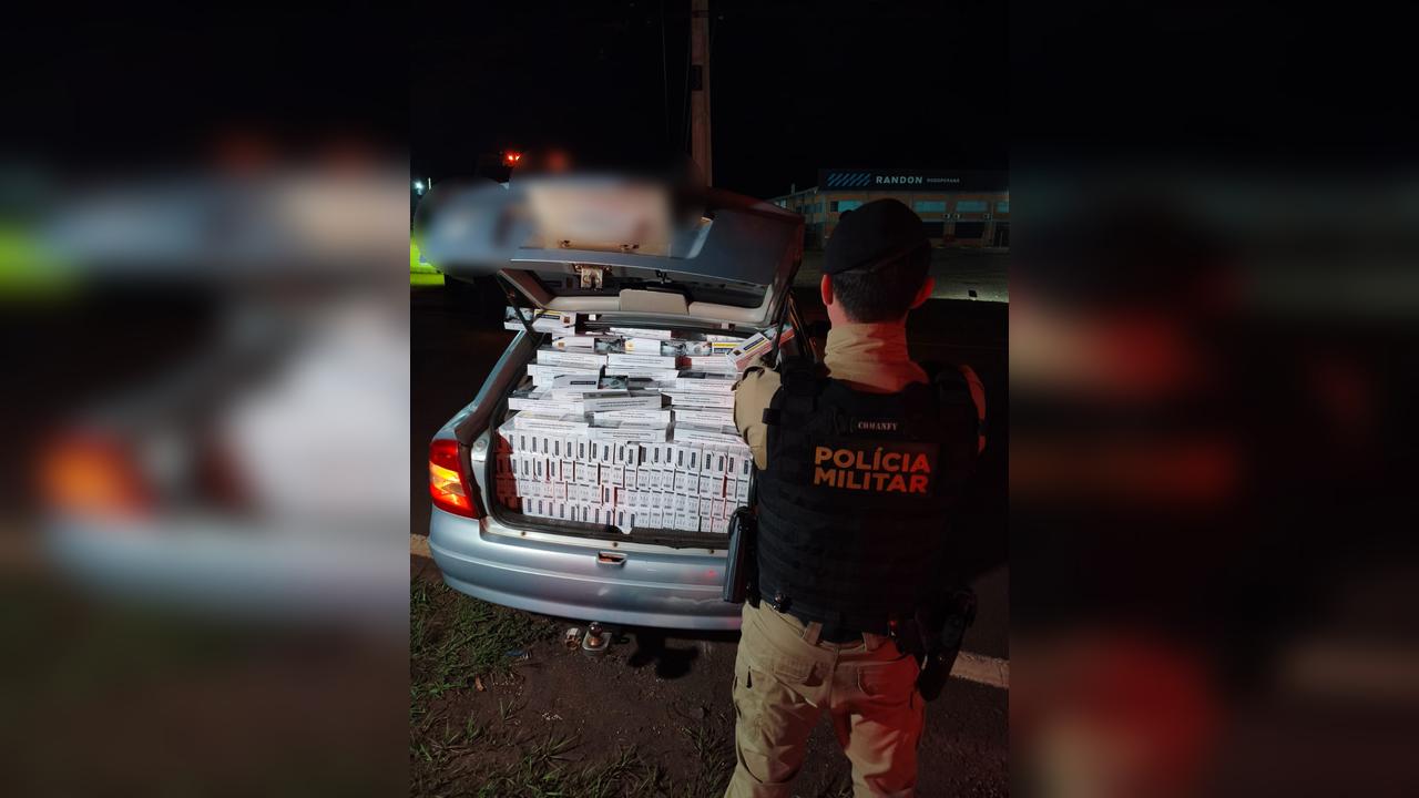 Após tentar fugir de abordagem, homem é preso transportando cigarros de origem paraguaia