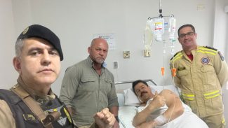 Herói: Sargento Migliorini recebe visita do Secretário de Segurança e agradecimento do Governador Herói: Sargento Migliorini recebe visita do Secretário de Segurança e agradecimento do Governador