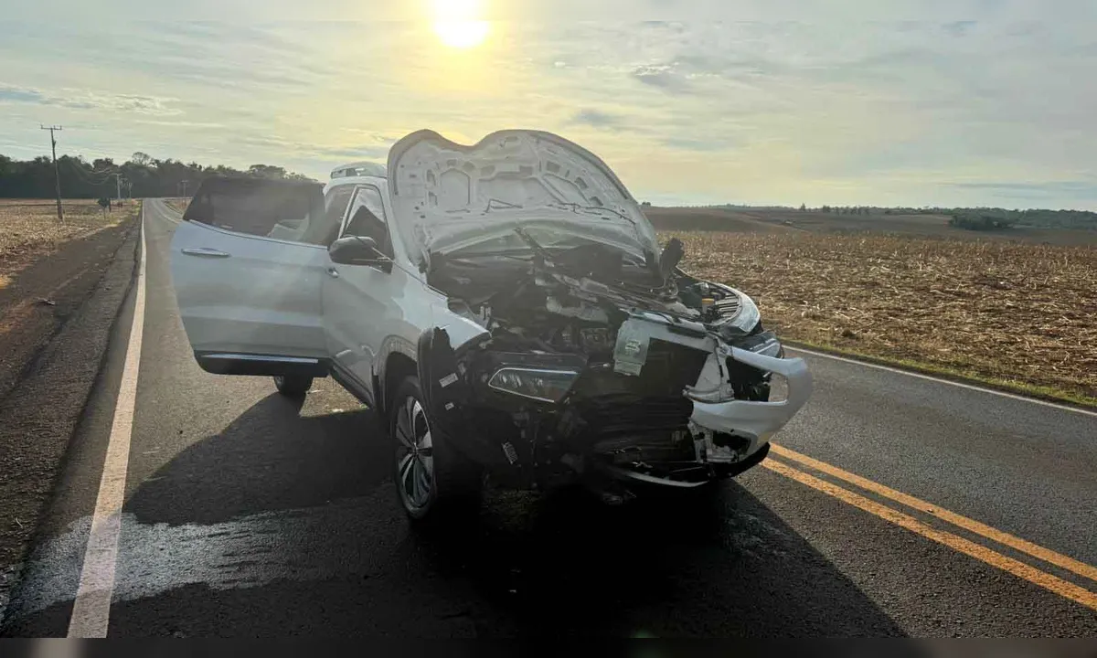 Pneu voador de caminhão acerta picape e assusta motorista na PR-082