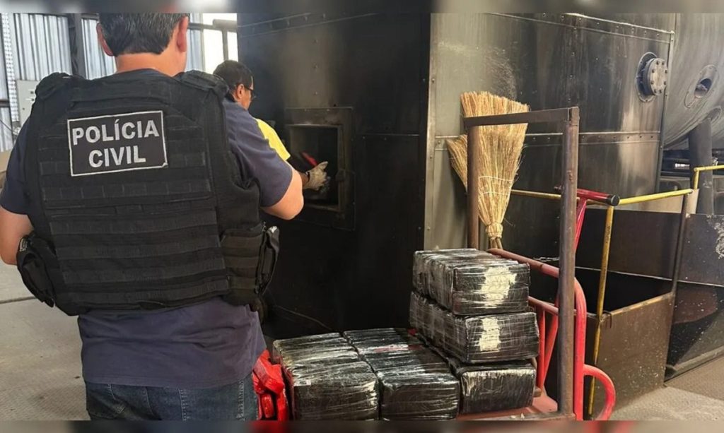 200kg de drogas que foram apreendidas são incineradas no Paraná