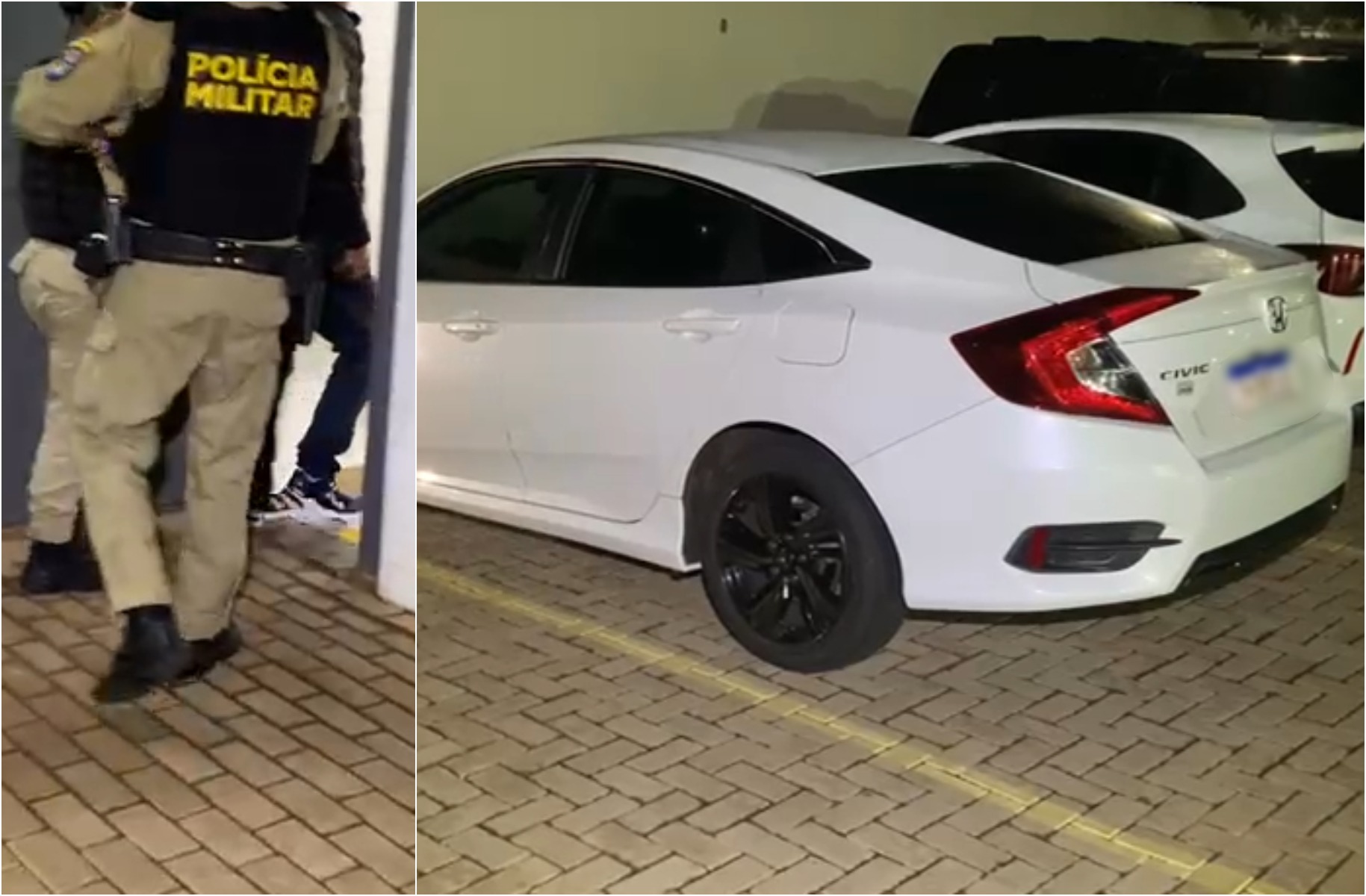Polícia Militar flagra Honda Civic com placa traseira adulterada na Pio XII, no Centro