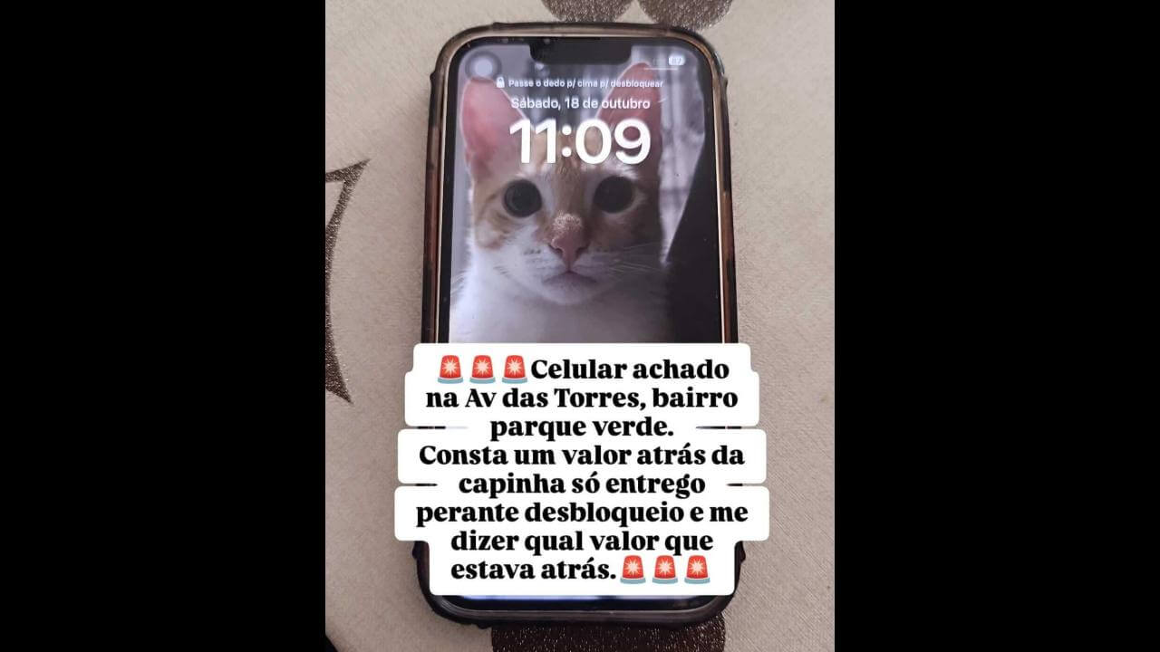 Foi achado celular Iphone no bairro Parque Verde Foi achado celular Iphone no bairro Parque Verde