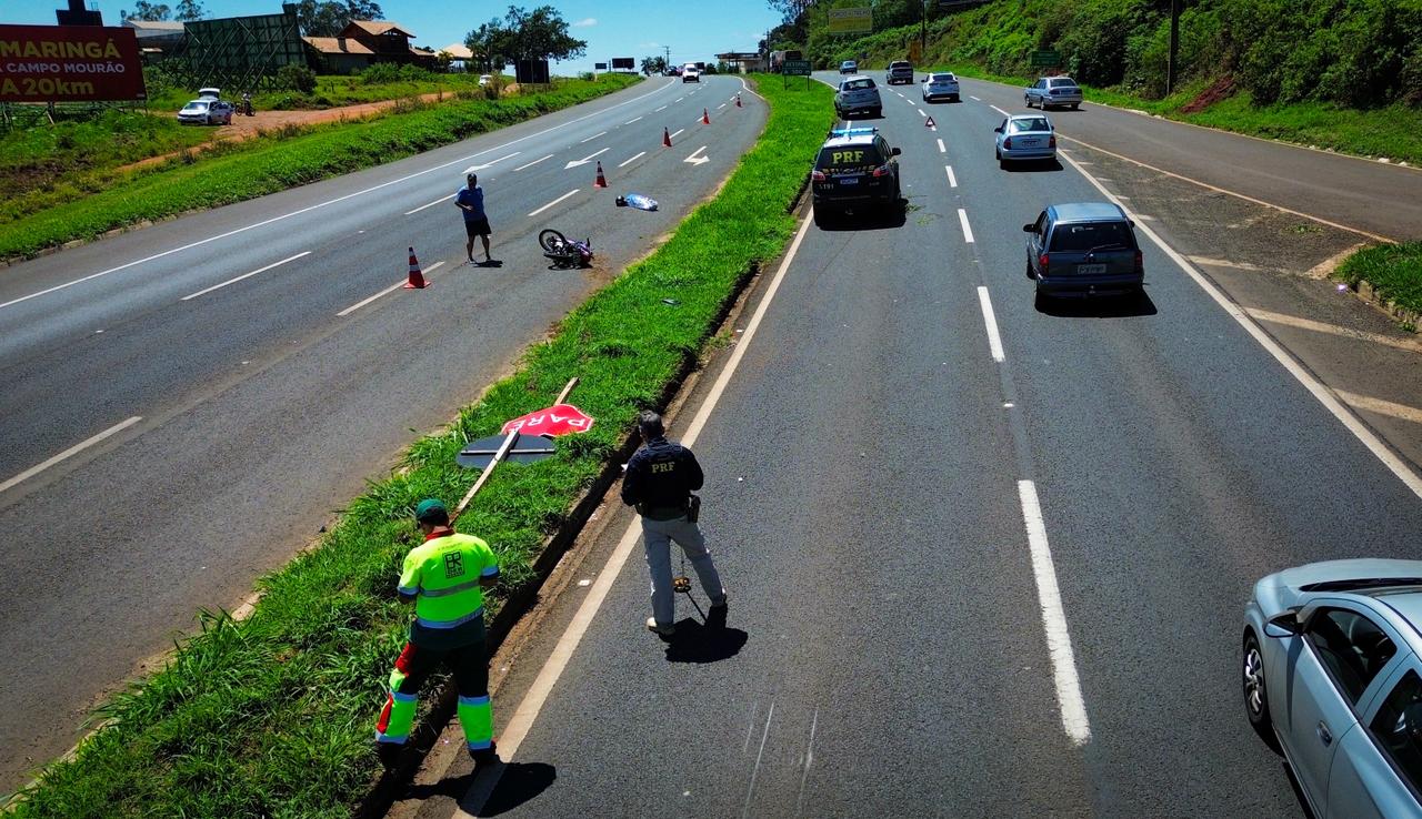 Idoso de 75 anos morre após colisão na BR-376 em Mandaguari