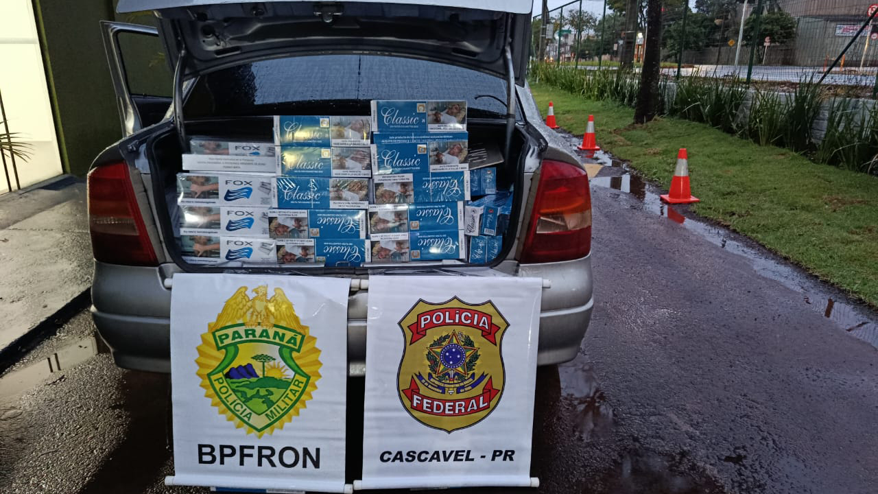 Astra carregado com cigarros contrabandeados é apreendido na BR-277