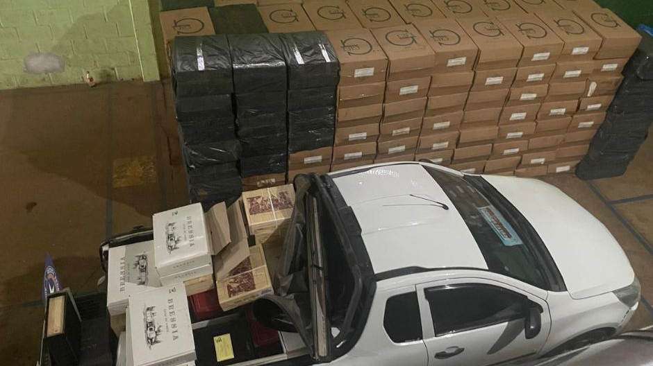 BPFRON apreende mais de 36 mil pacotes de cigarros e mais de mil garrafas de vinho contrabandeados em Realeza