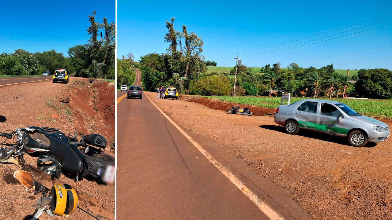 Motociclista morre em colisão na PR-239, entre Quatro Pontes e Novo Sarandi