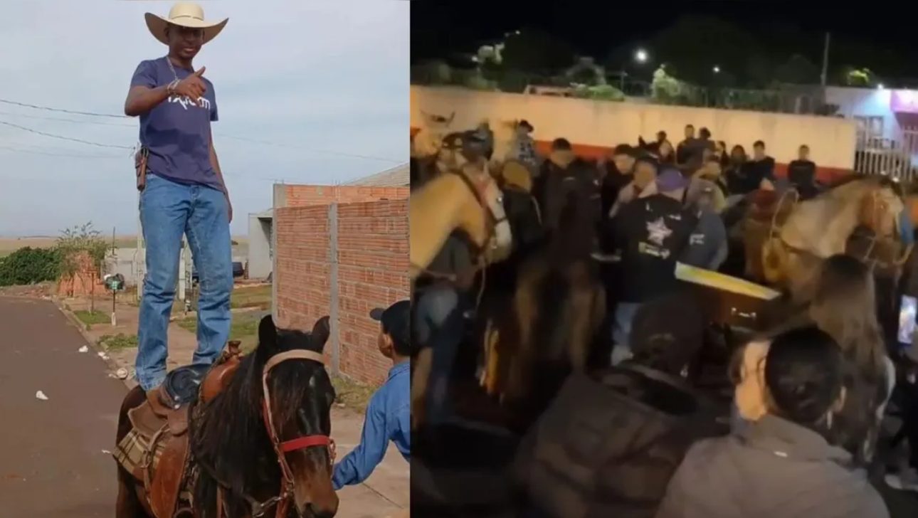 Família de Matheus Henrique, morto em acidente, leva cavalos para despedida Família de Matheus Henrique, morto em acidente, leva cavalos para despedida