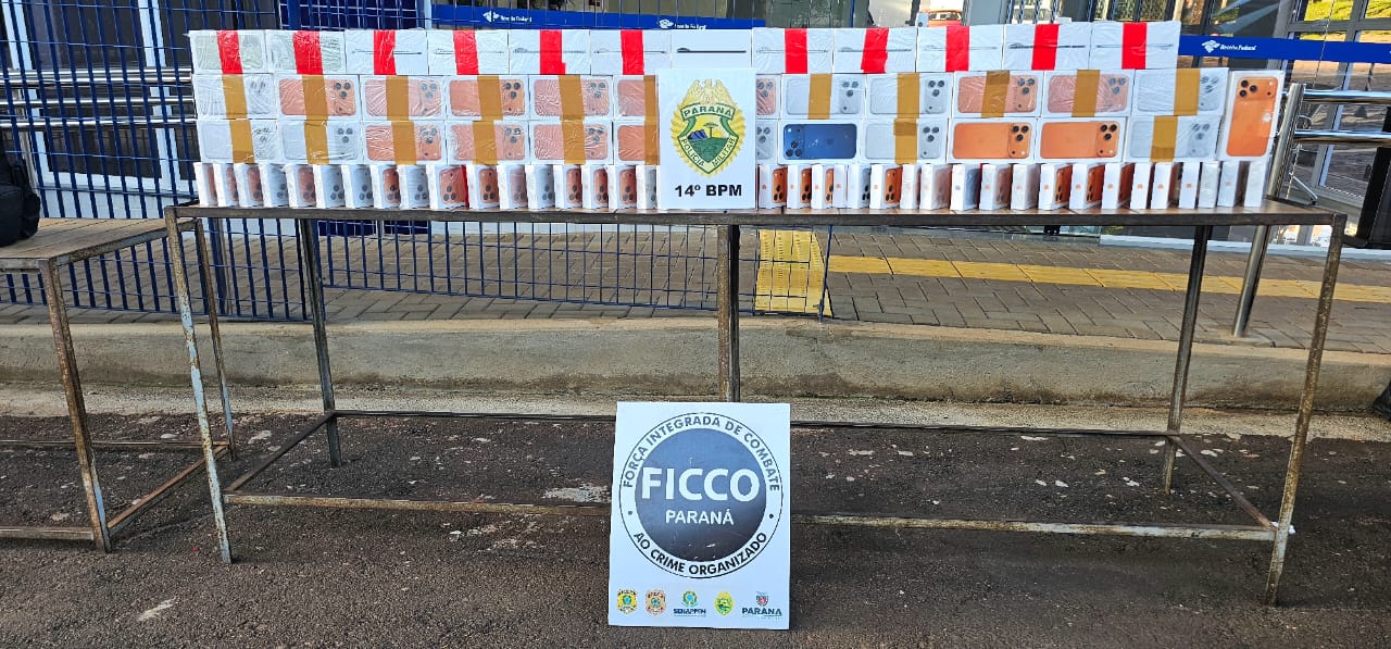 Ficco/PR apreende 87 celulares ocultos em veículo de luxo em ação conjunta em Foz do Iguaçu