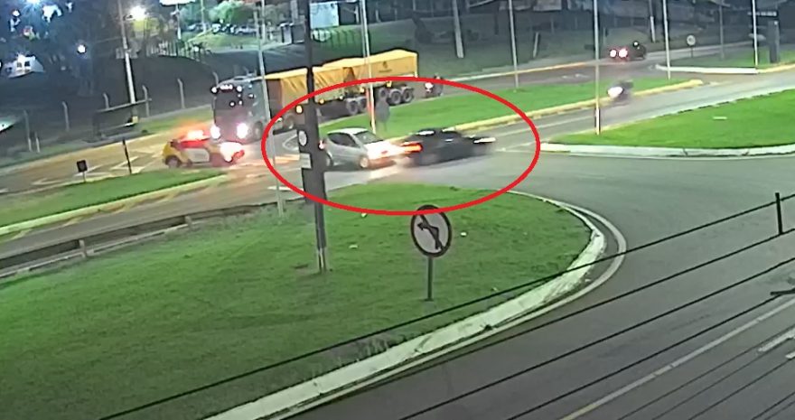 PM flagra “ao vivo” acidente de trânsito no Trevo da Portal; Veja o vídeo
