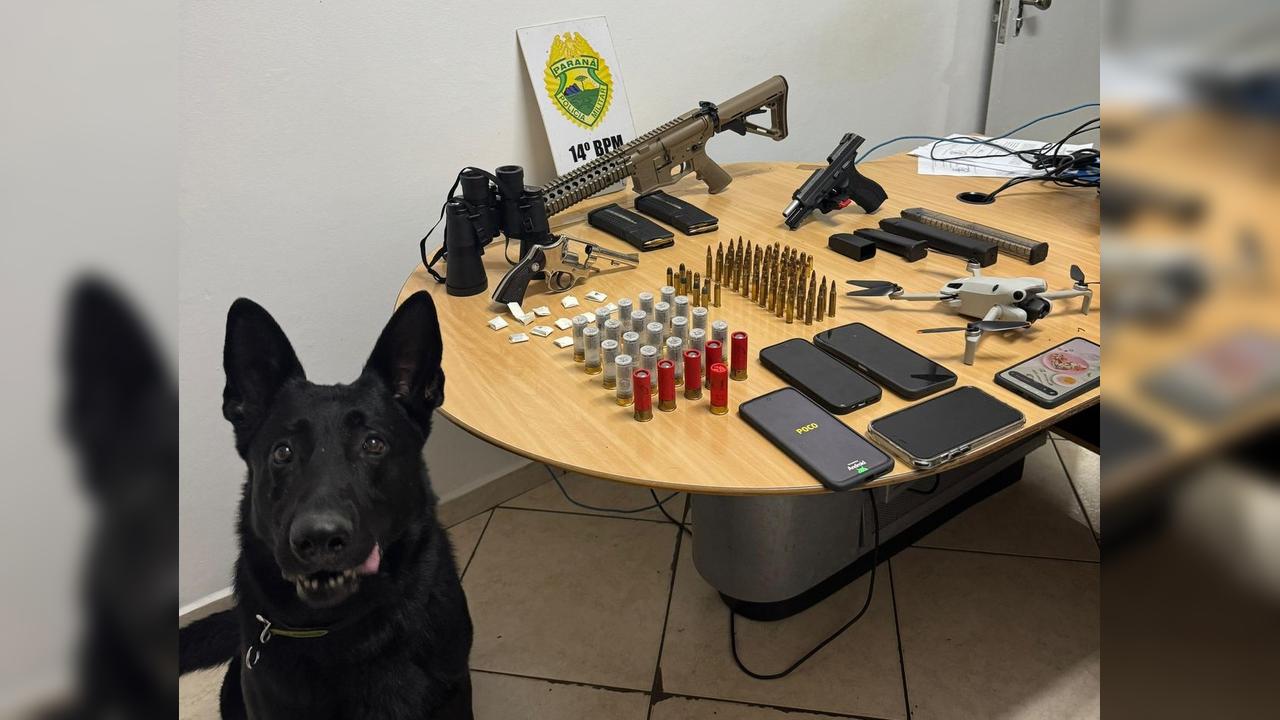 Inteligência da PM prende três homens e apreende armas e drogas no Oeste do Paraná