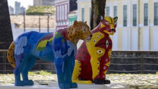 Belém vira galeria a céu aberto com estátuas de onças coloridas