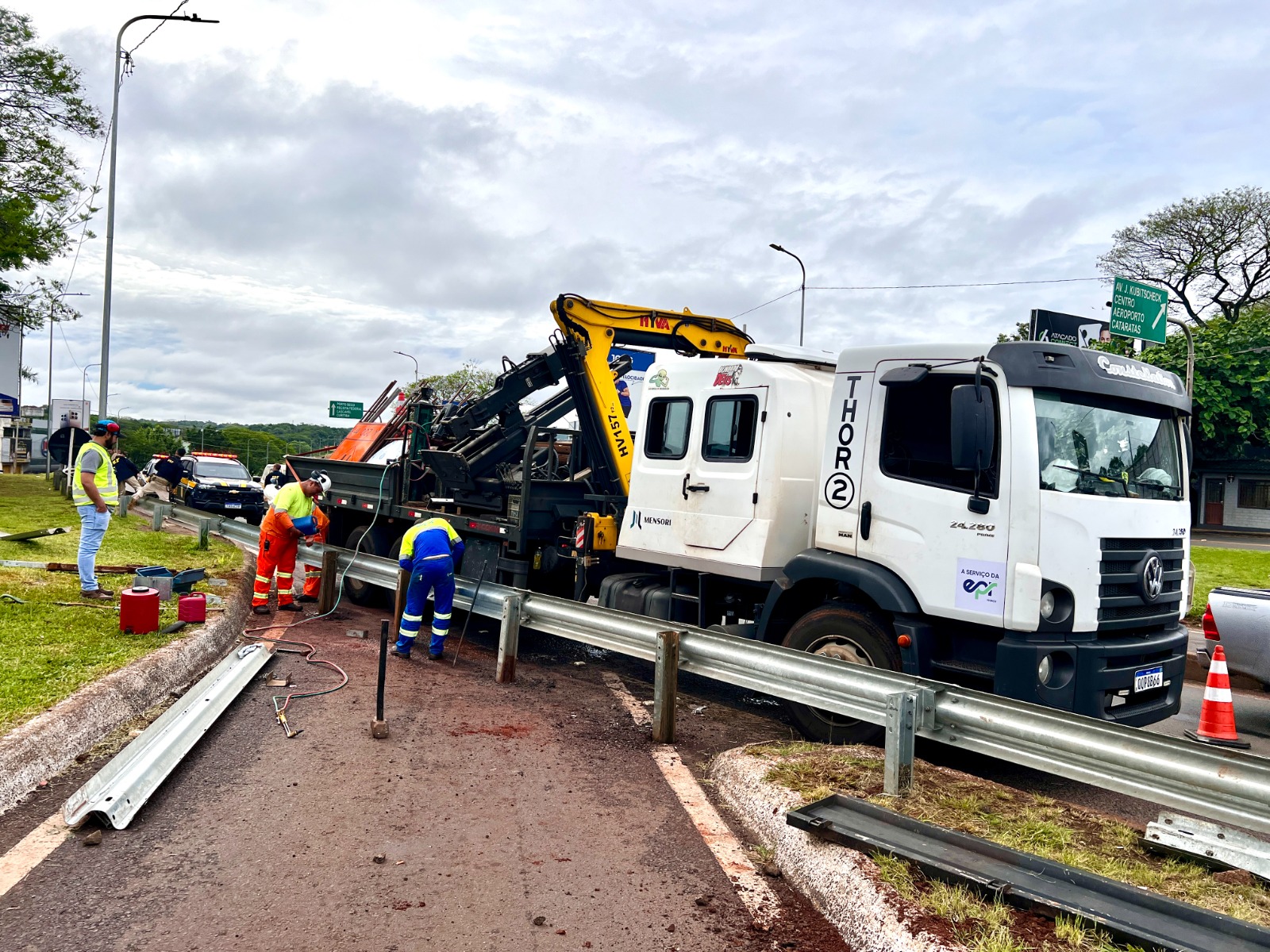 PRF informa fechamento do acesso ao Jardim Jupira, na BR-277 em Foz do Iguaçu