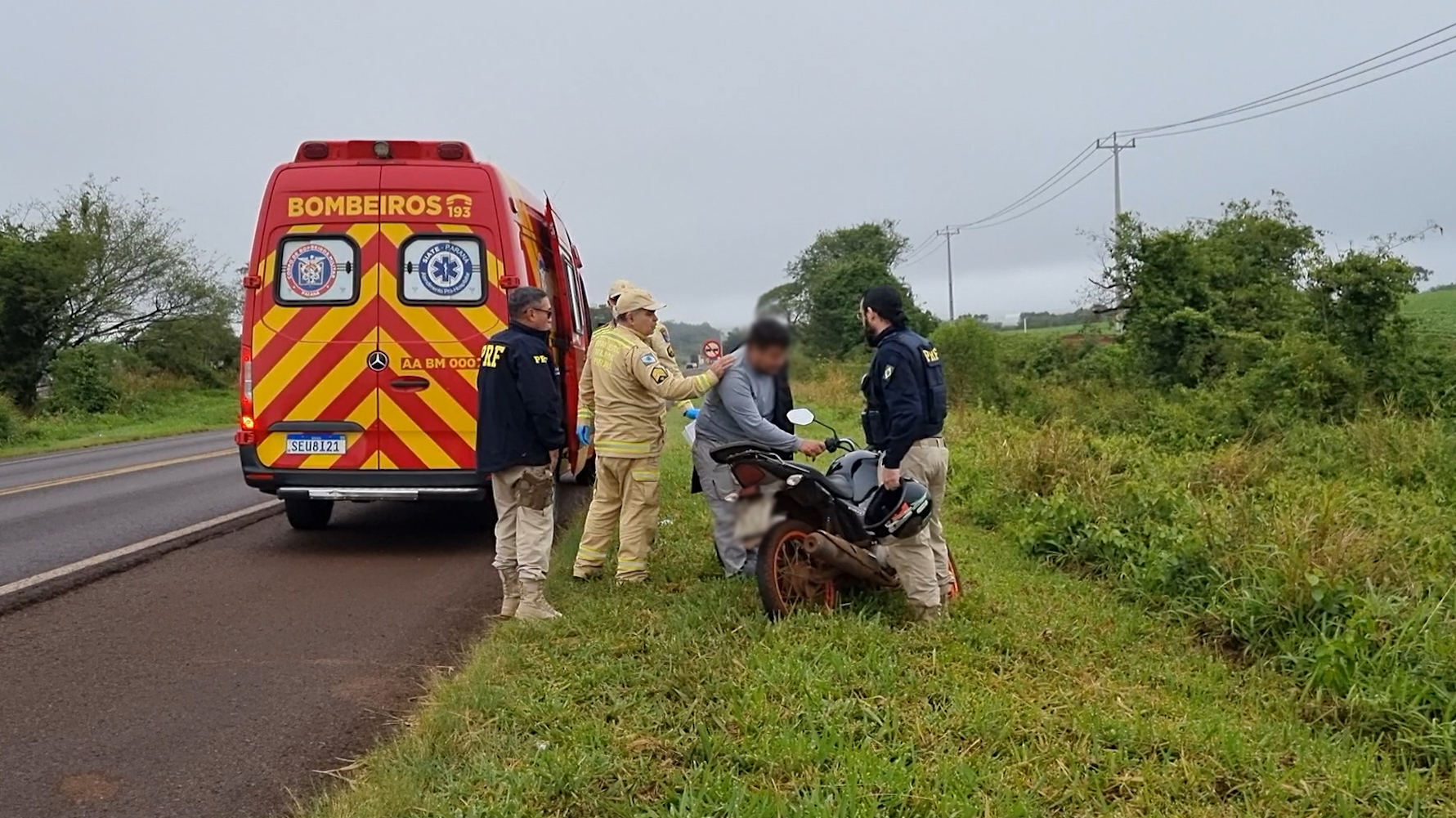 Motociclista fica ferido após sofrer queda na BR-369 em Cascavel