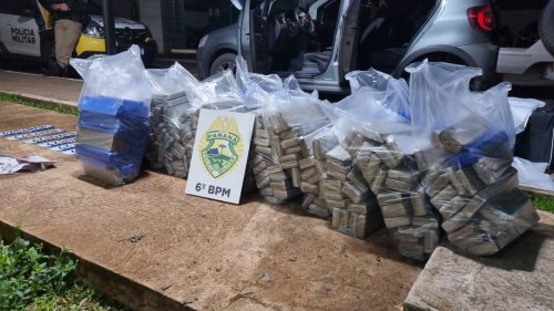 Polícia Militar apreende quase 400 kg de maconha e prende suspeito durante operação em Cascavel