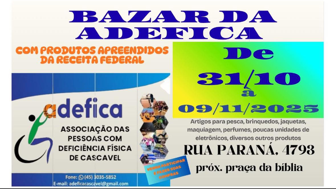 ADEFICA realiza bazar com produtos apreendidos pela Receita Federal em Cascavel