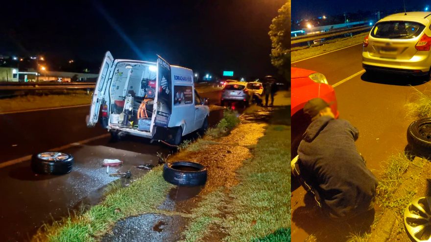 Buraco na marginal da PRc-467 causa danos em mais de oito veículos durante a chuva em Cascavel