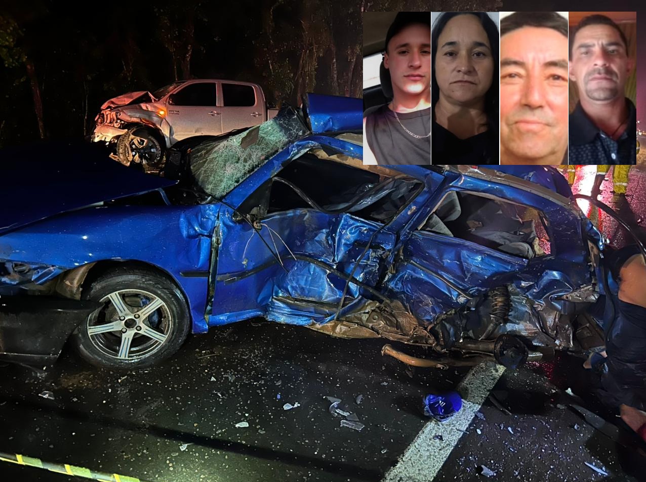 Identificadas quatro vítimas que morreram em grave acidente na BR-373
