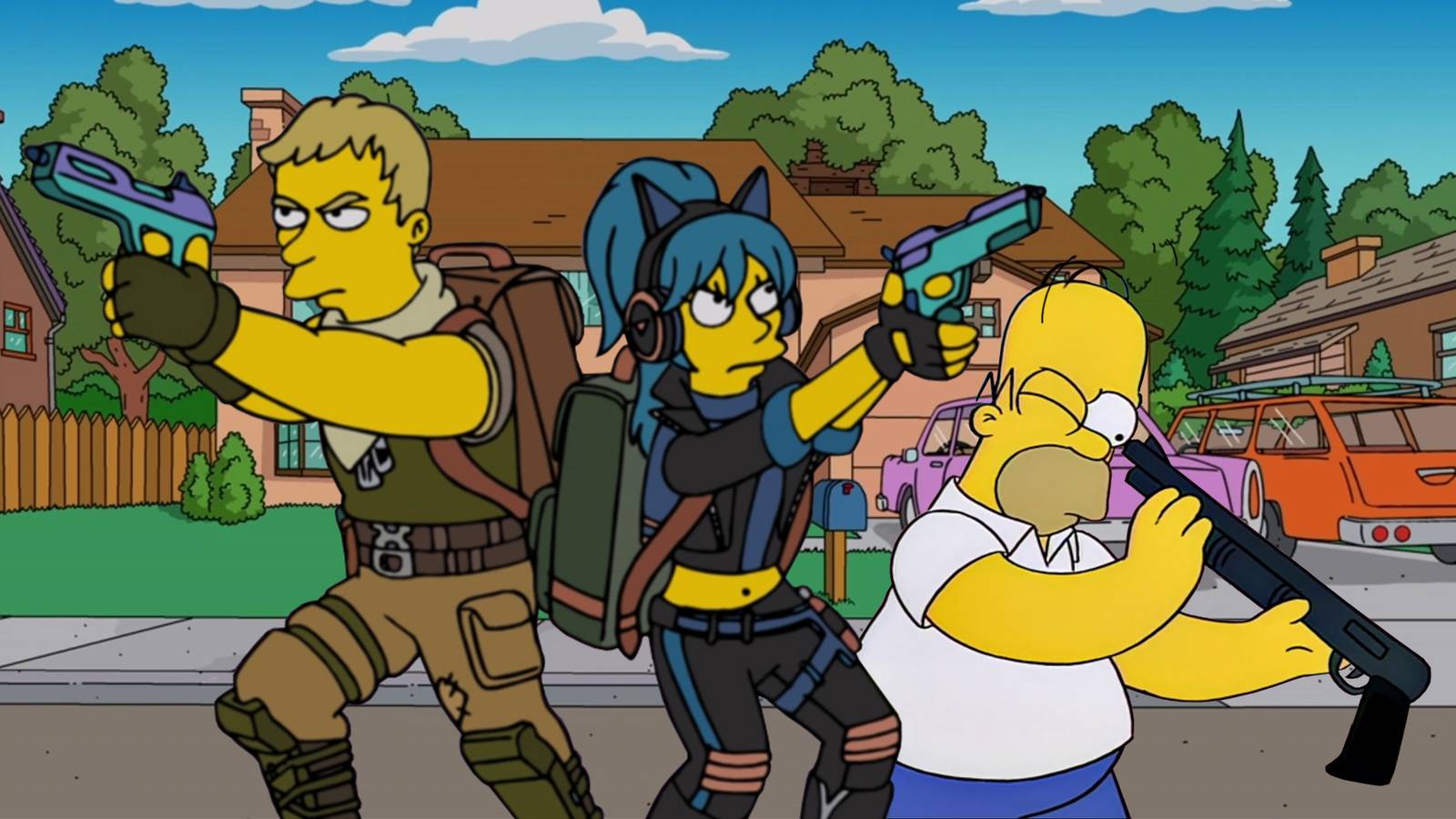 Os Simpsons fazem crossover com Fortnite em abertura de novo episódio